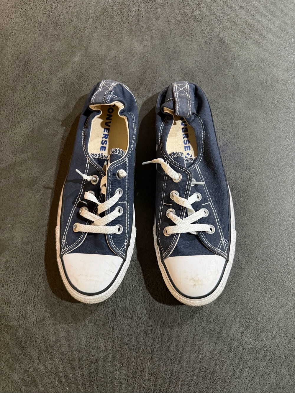 Converse Navy Canvas Low-Top Sneakers
